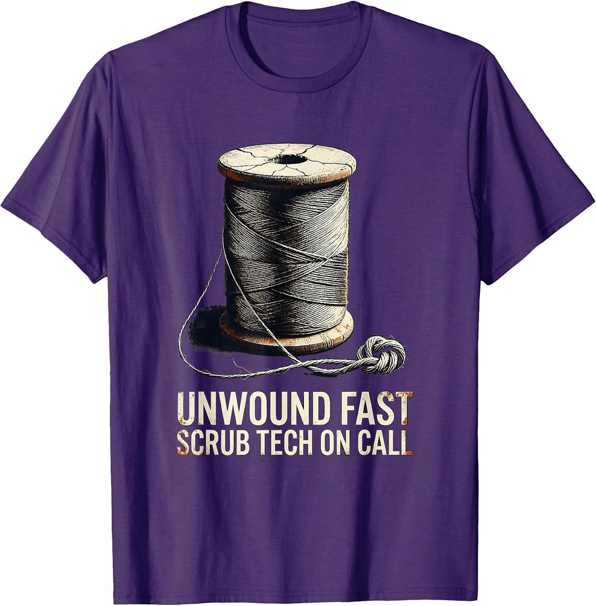 Unwound Fast Scrub Tech On Call Distressed Surgical T-Shirt - Purple