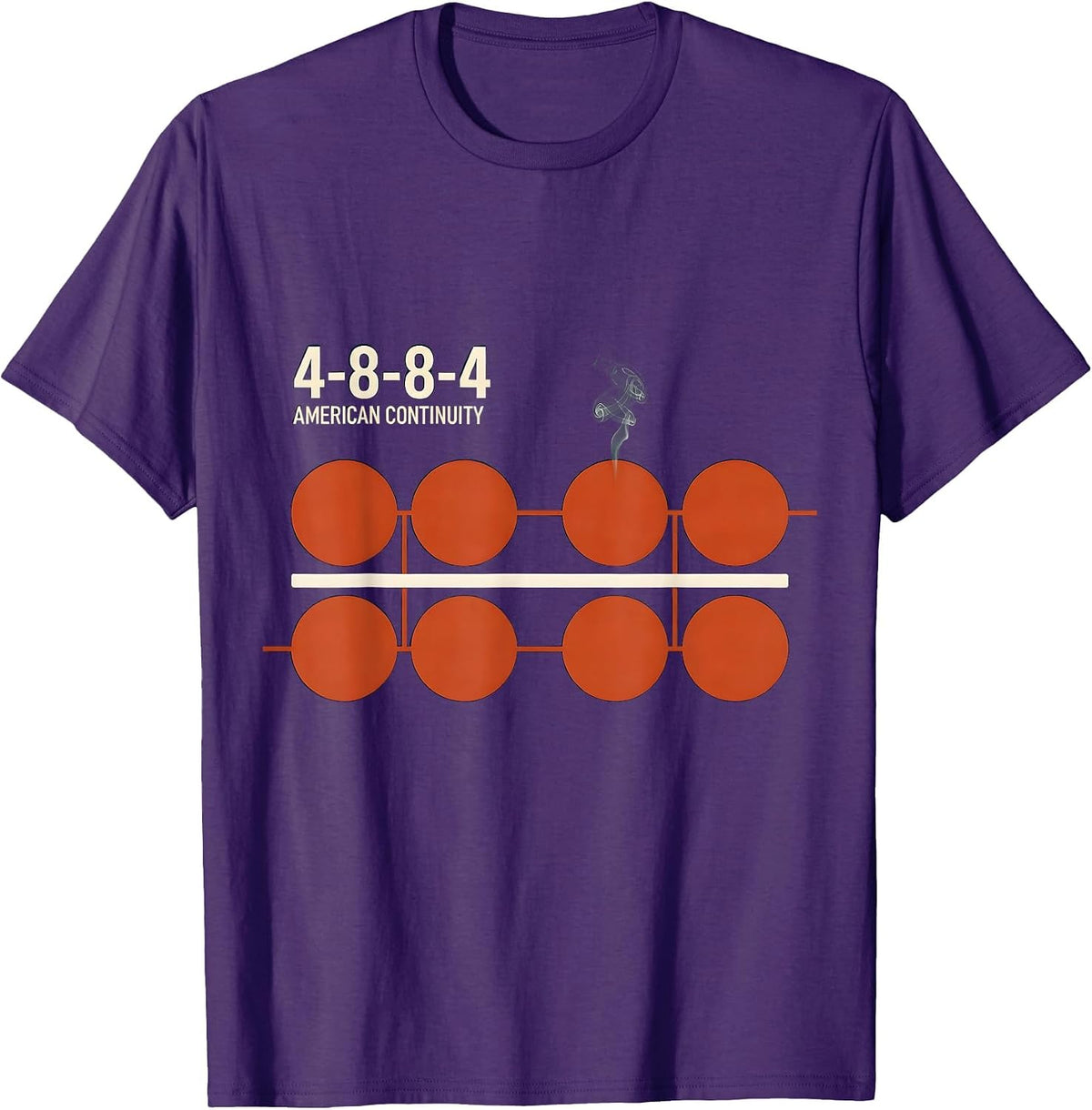 Men's 4-8-8-4 American Continuity Vintage Steam Locomotive Train T-Shirt - Purple