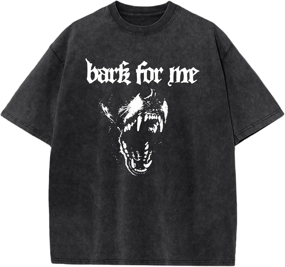 Goth Grunge Shirts for Women Gothic Bark for Me Punk Streetwear Shirt Y2k Graphic Tees Oversized Acid Wash Tshirt - Black