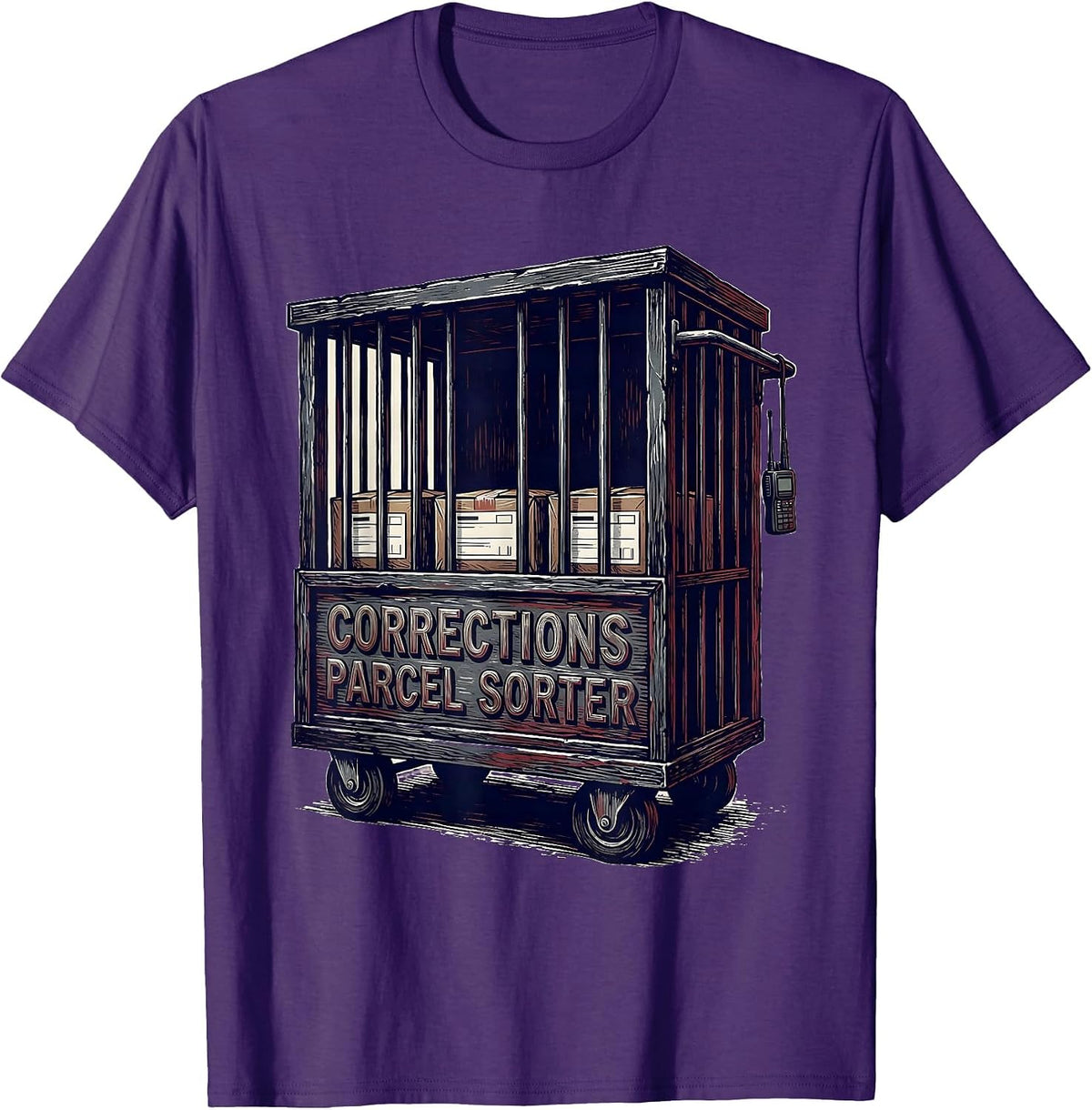 Corrections Parcel Sorter Funny Police Officer Gift For Cop T-Shirt - Purple