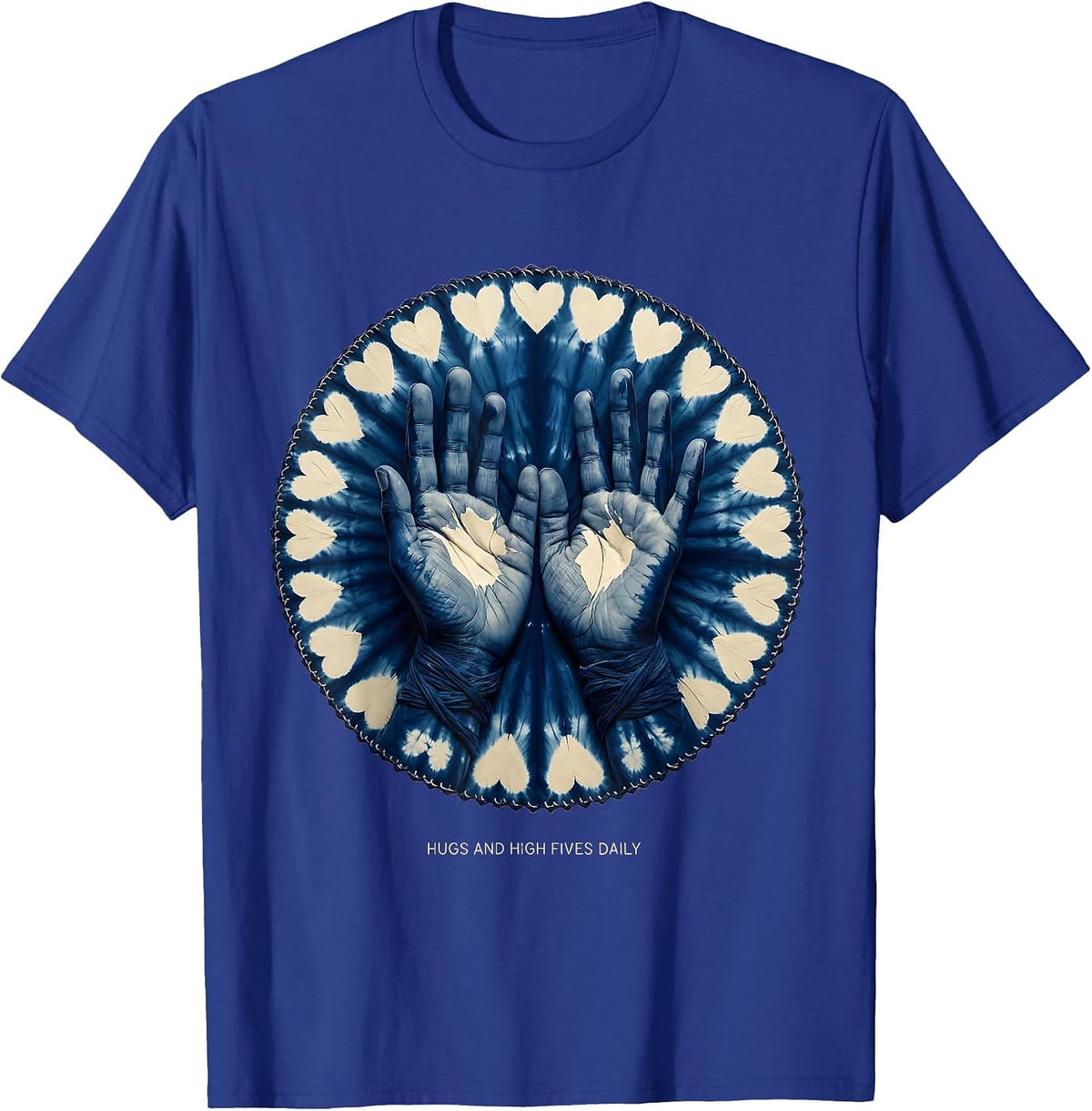 Men's Hugs And High Fives Daily PreK Teacher Design T-Shirt - Royal Blue