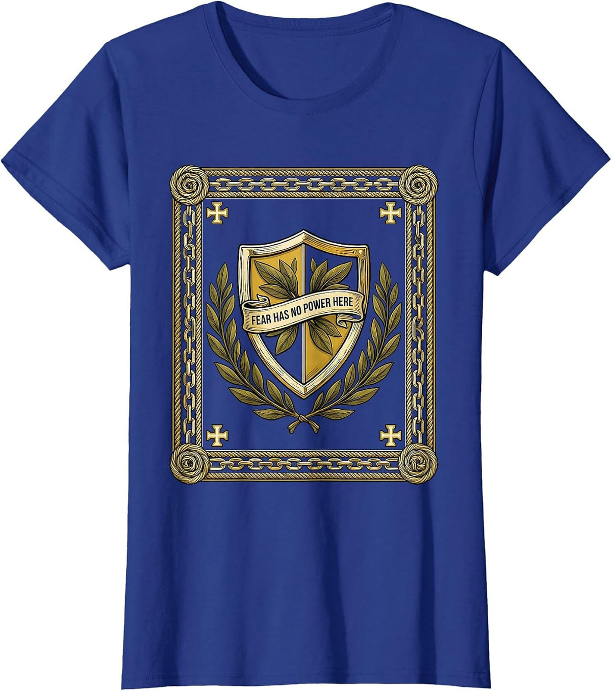 Women's Faith Over Fear Has No Power Here Design T-Shirt - Royal Blue