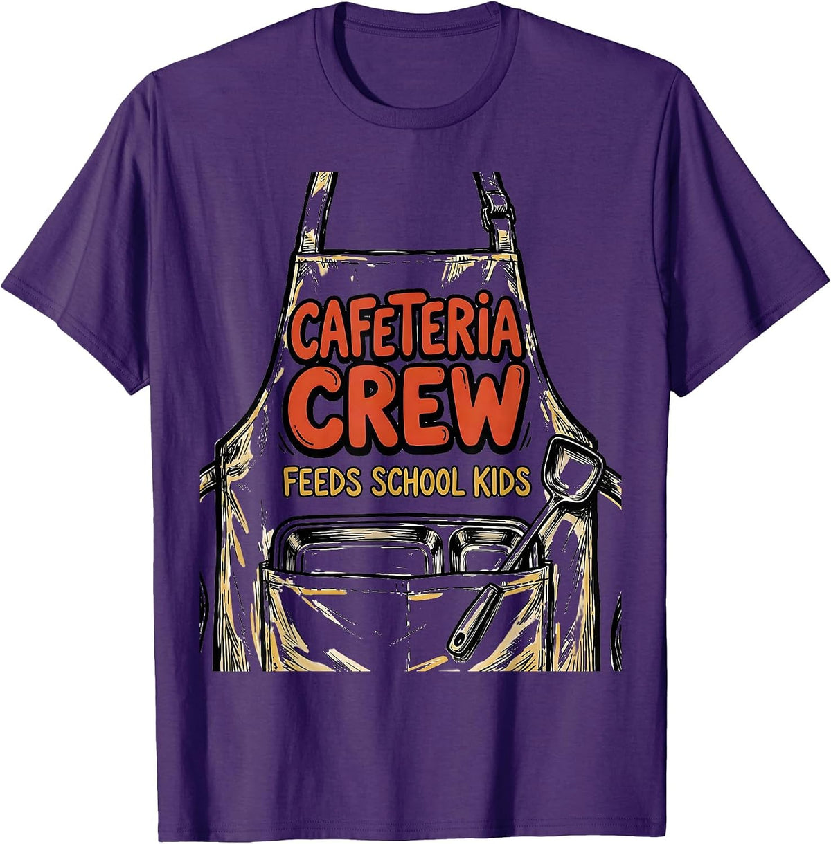 Cafeteria Crew Feeds School Kids Funny Lunch Lady Staff T-Shirt - Purple