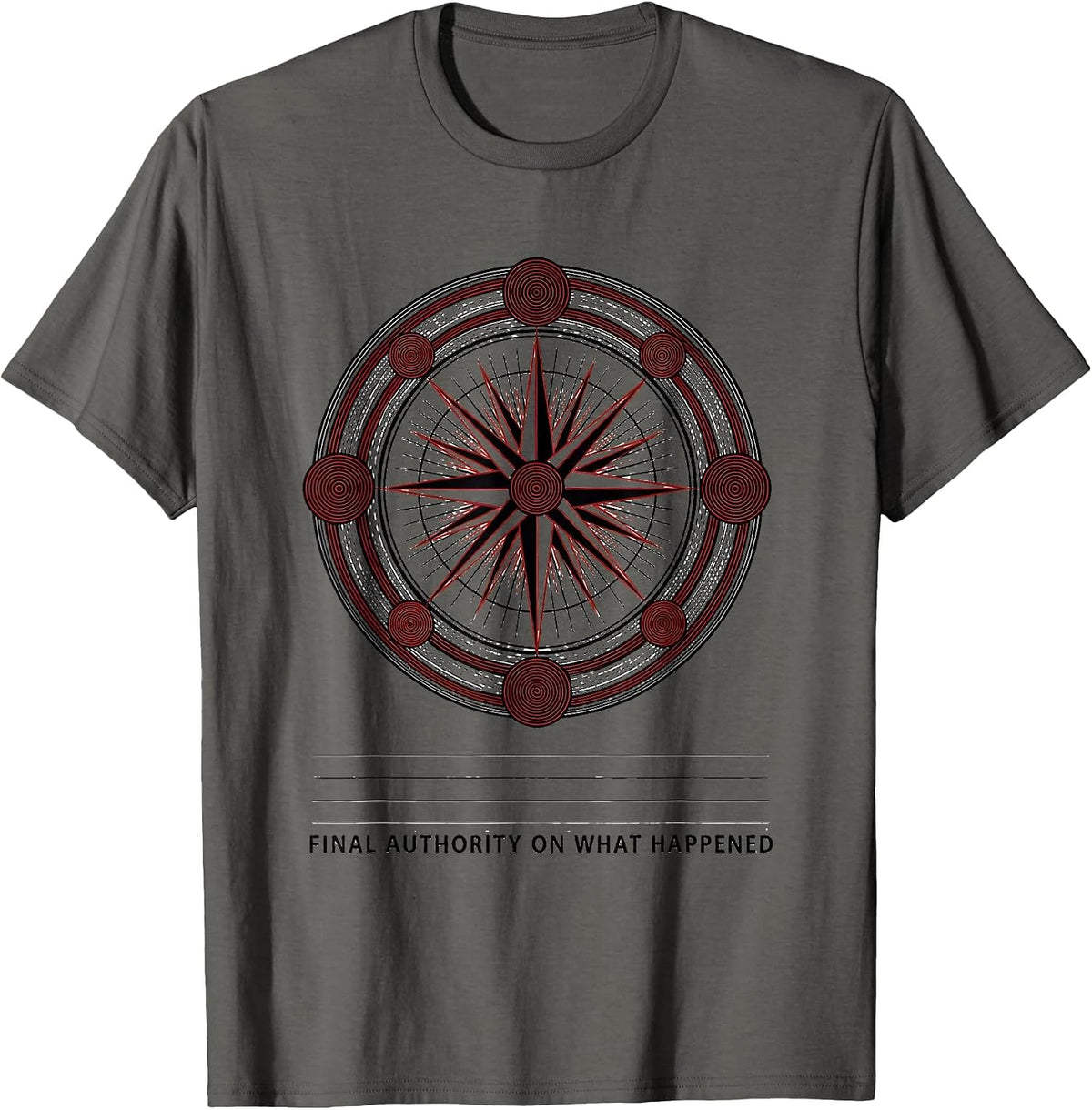 Men's Final Authority On What Happened Funny History Teacher Back T-Shirt - Asphalt Grey