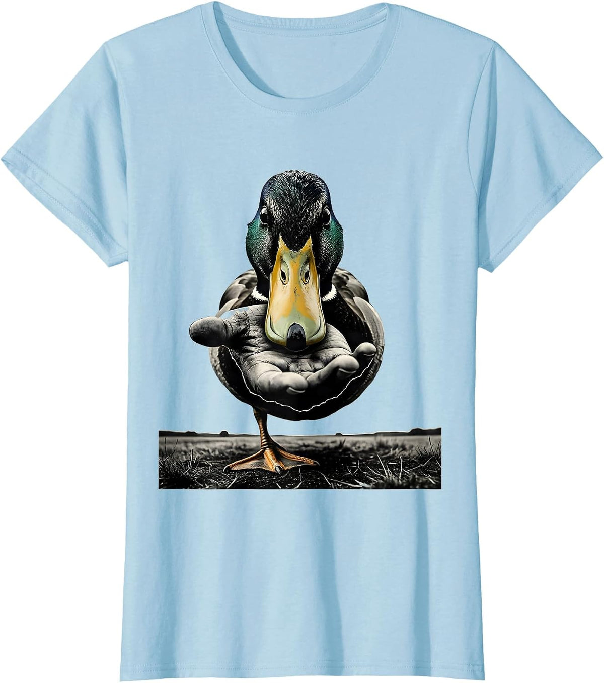 Duck Hand Conceptual Polish Poster Funny Novelty Gift T-Shirt - Baby Blue