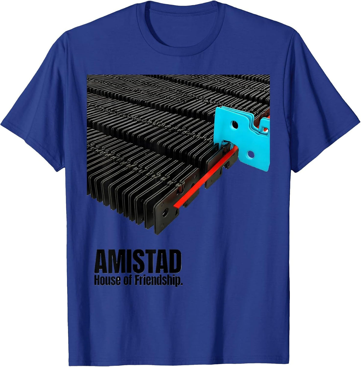 AMISTAD House of Friendship School Spirit Teachers Students T-Shirt - Royal Blue