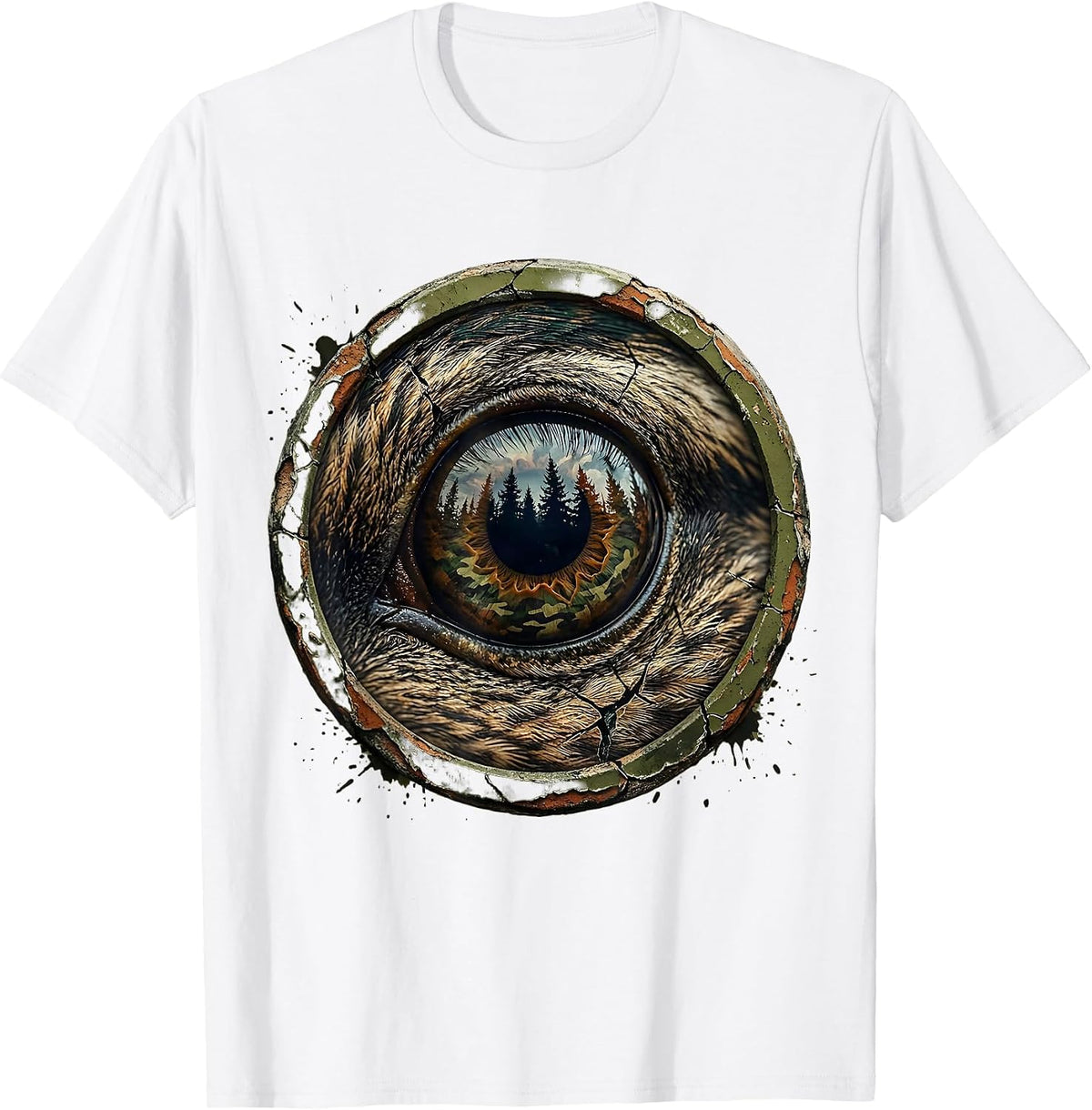 Men's Duck Eye Camo Reflection Wildlife Graphic T-Shirt - White