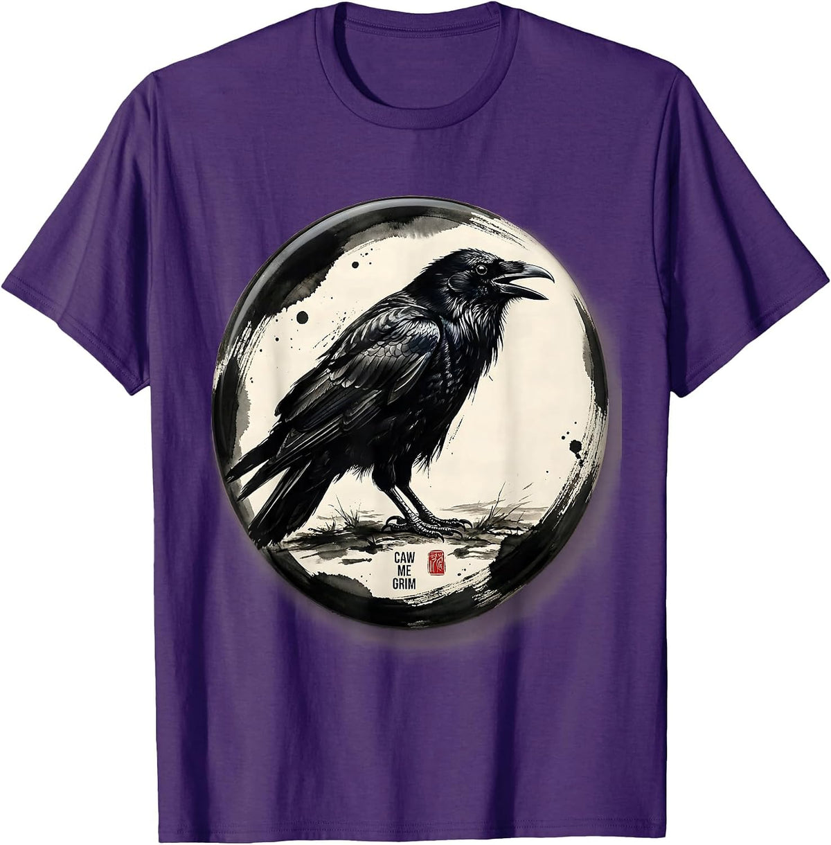 caw me grim Gothic Crow Bird Pun Humor Dark Humor T-Shirt - Purple