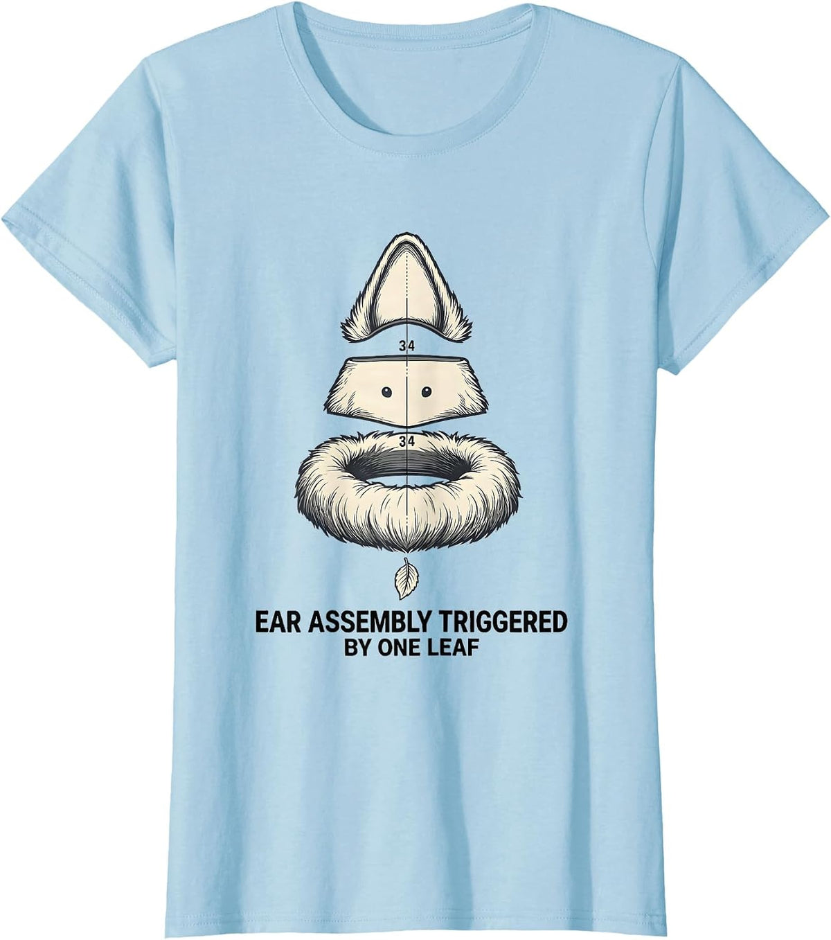 Women's Ear Assembly Triggered By One Leaf Funny Great Pyrenees Dog T-Shirt - Baby Blue