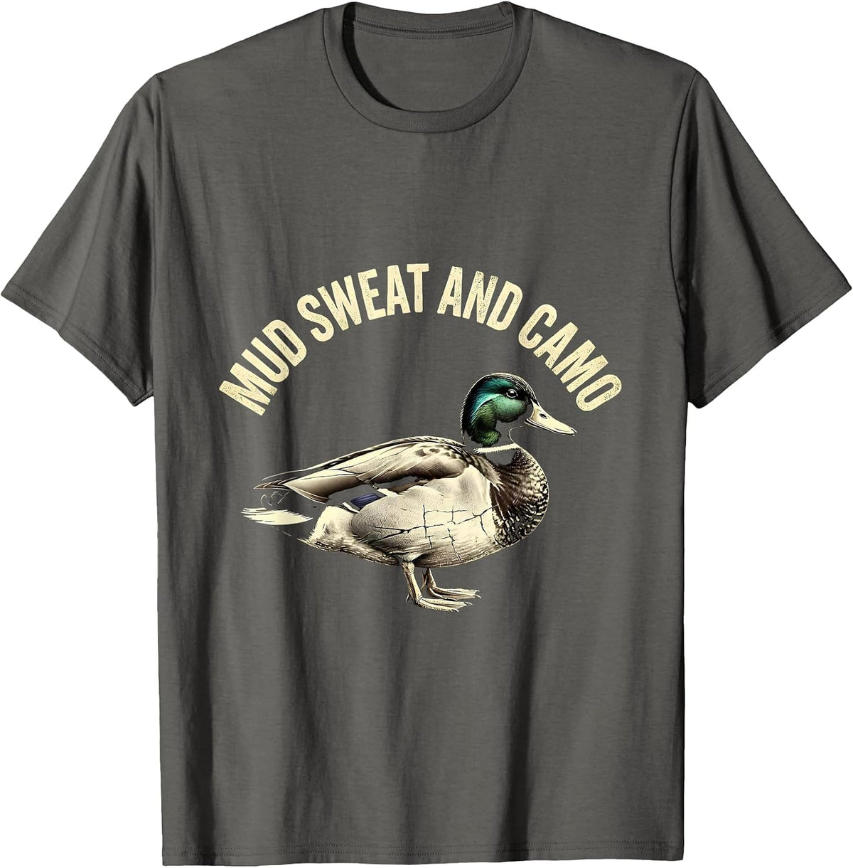 Men's Mud Sweat and Camo Bottomland Hunting Design T-Shirt - Asphalt Grey