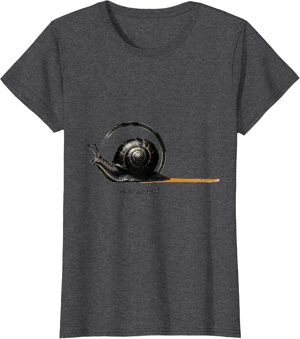 Women's Tai Chi Slow Wins Conceptual Zen Balance Symbol Martial Arts T-Shirt - Dark Heather Grey