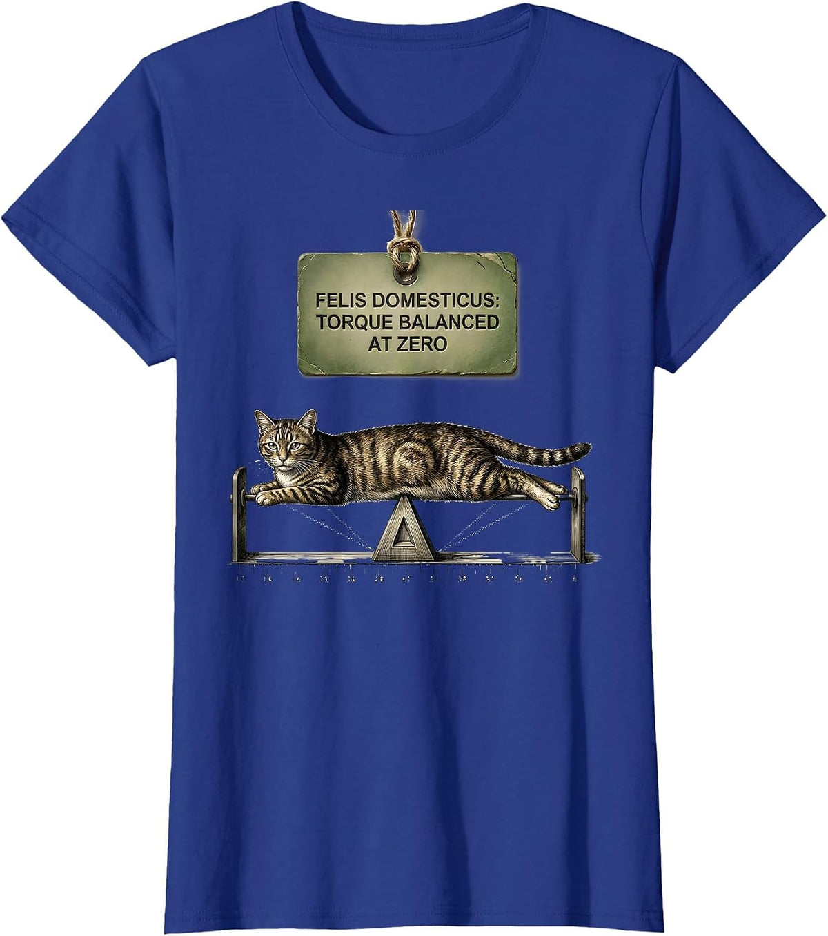 Women's Felis Domesticus: Torque Balanced At Zero Math Teacher T-Shirt - Royal Blue