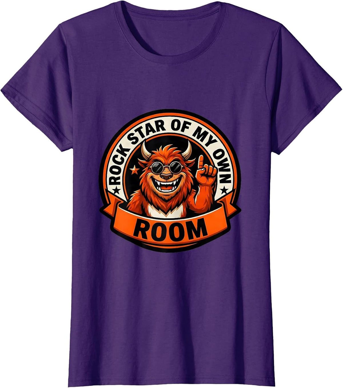 Women's Rock Star Of My Own Room Funny Rock Music Fan Novelty T-Shirt - Purple
