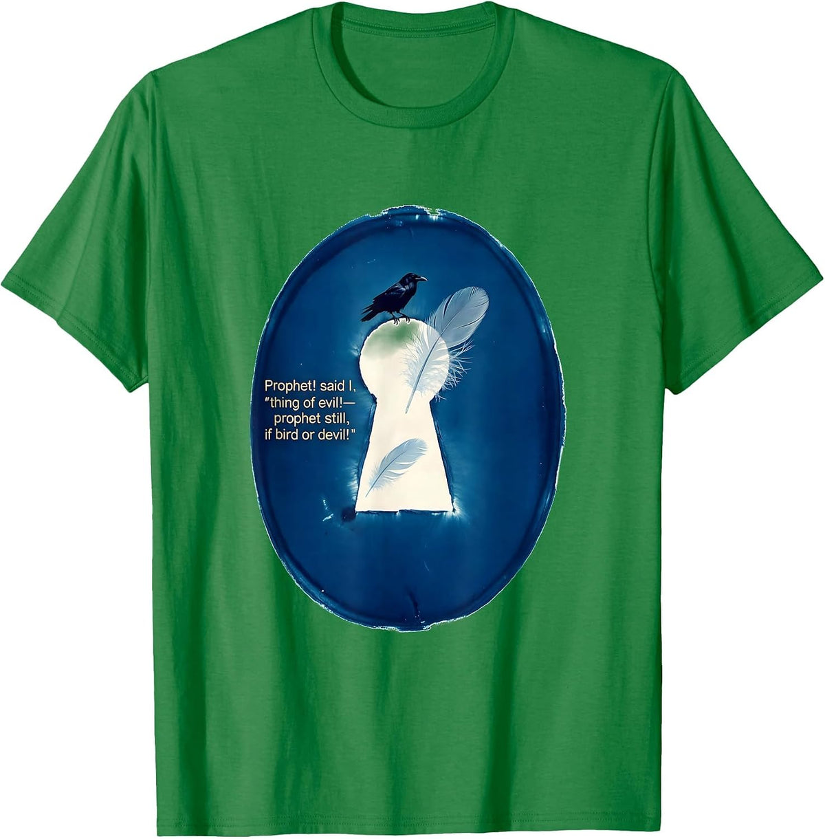 Men's Prophet Thing of Evil Raven Edgar Allan Poe Gothic T-Shirt - Kelly Green