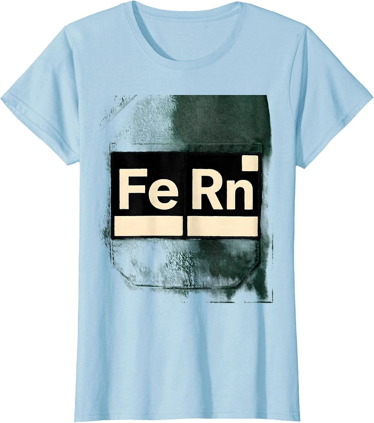 Women's FeRn Funny Chemistry Lab Coat Pocket Patch Science Humor T-Shirt - Baby Blue