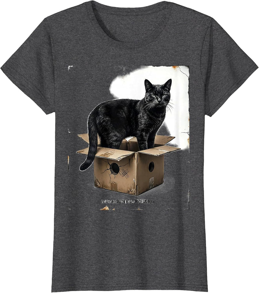 Women's Inspection Postponed Indefinitely Distressed Quantum Physics T-Shirt - Dark Heather Grey