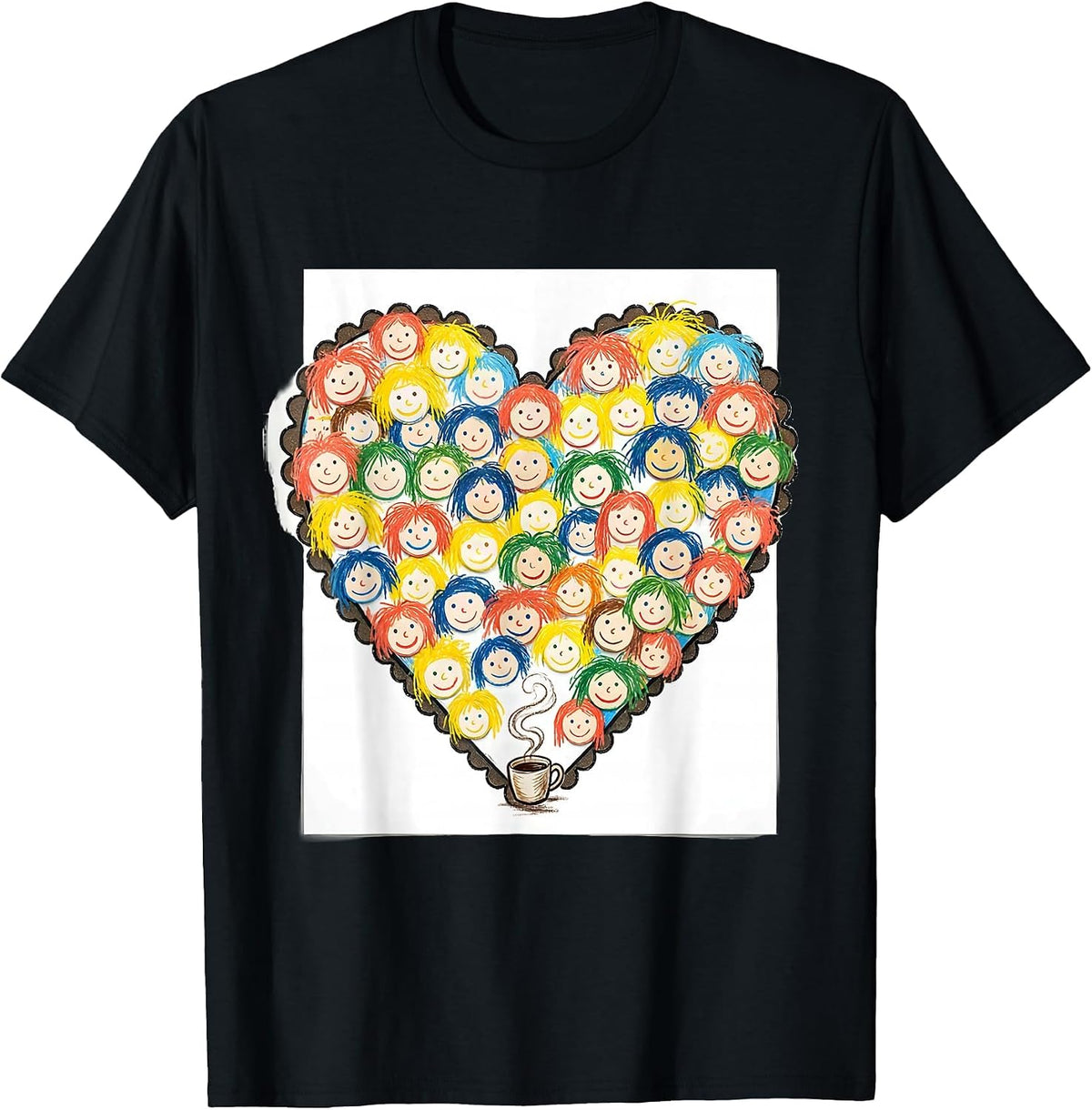 Men's Kid Core Classroom Bulletin Board Teacher Valentine Humor T-Shirt - Black
