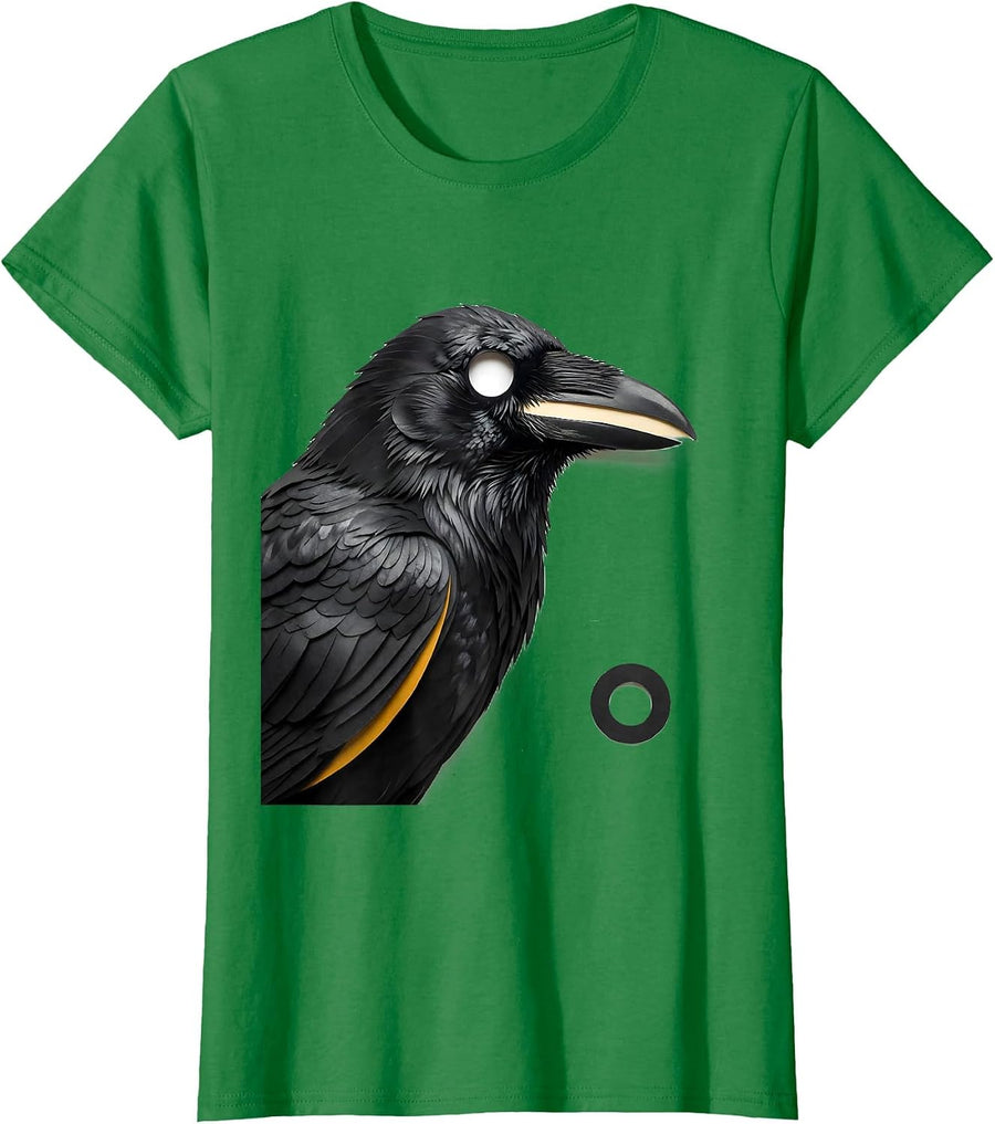 Women's Attempted Murder Crow Pun Humor Gothic Bird Lover T-Shirt - Kelly Green