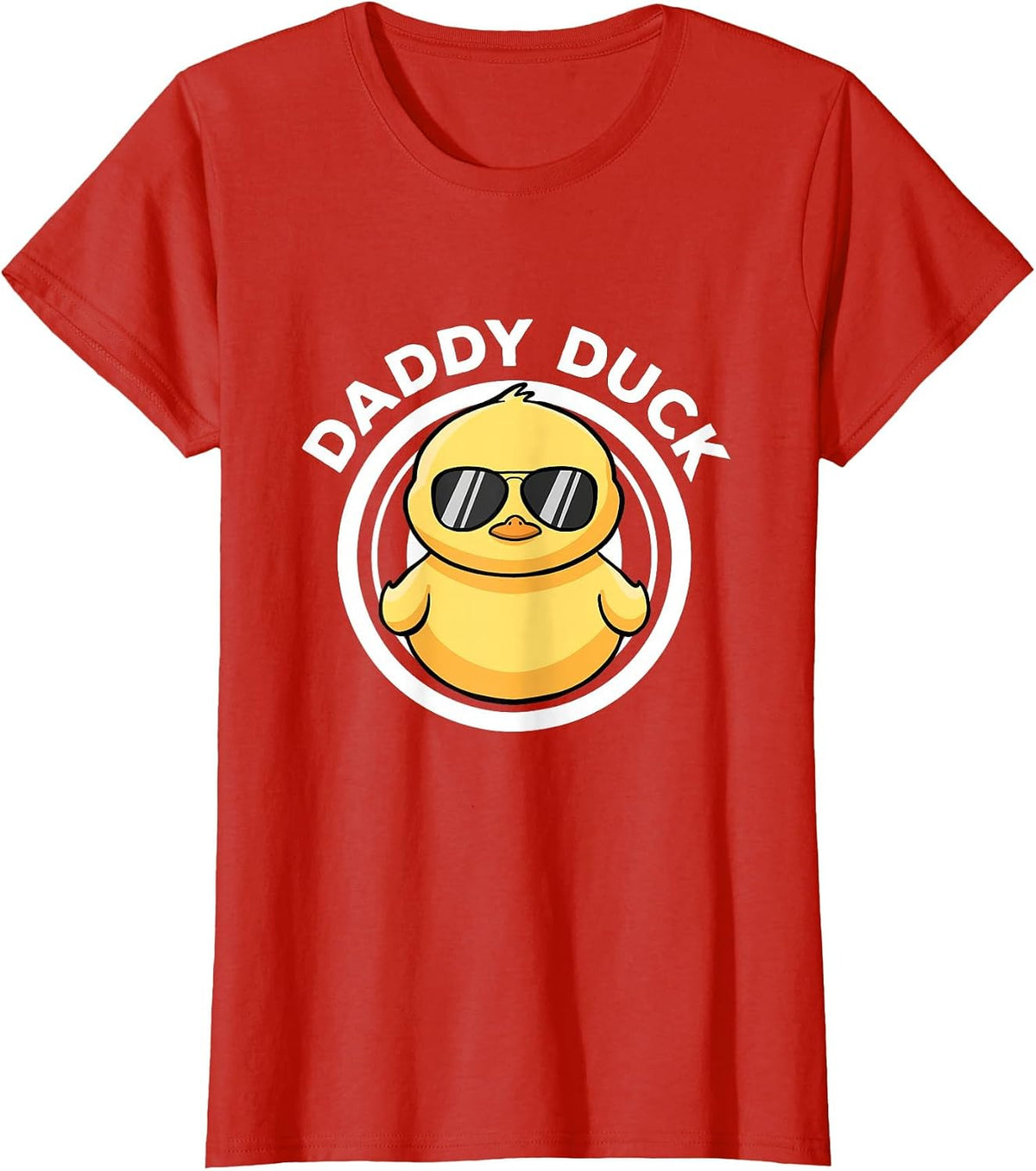 Daddy Duck Dad I Love Ducks Family Lover Funny Rubber Duck T-Shirt - Red