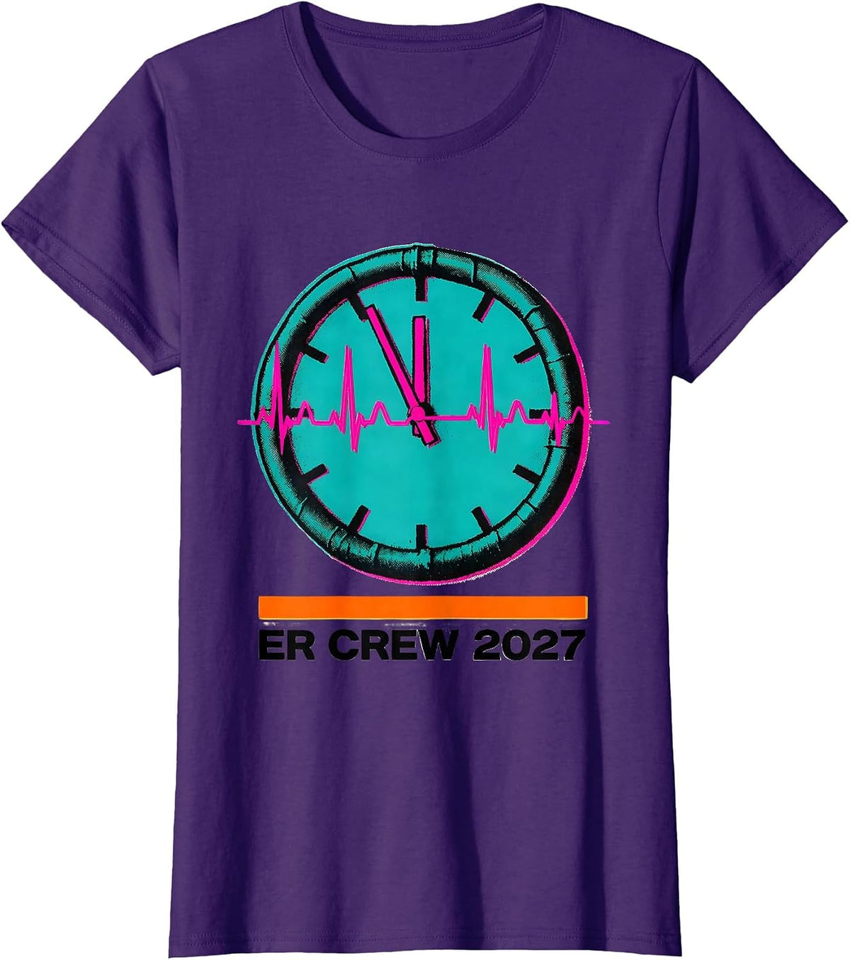 Women's ER Crew 2027 Funny Nurse Crew New Years Eve Party T-Shirt - Purple