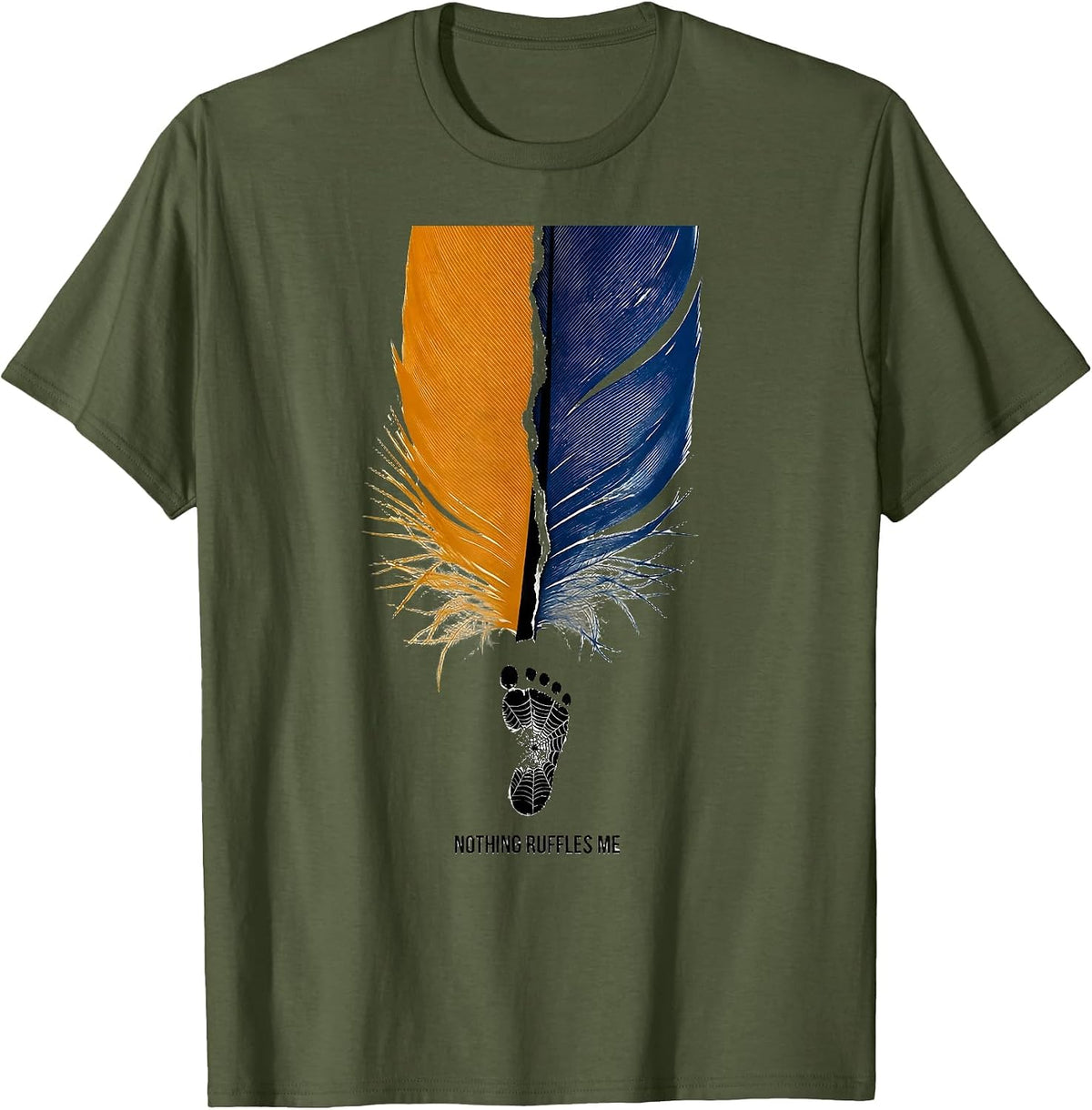 Nothing Ruffles Me Funny Duck Pun Novelty Humor Gift T-Shirt - Olive Green