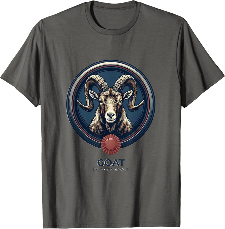 GOAT By Unanimous Vote Funny Goat Lover Farm Animal Humor T-Shirt - Asphalt Grey