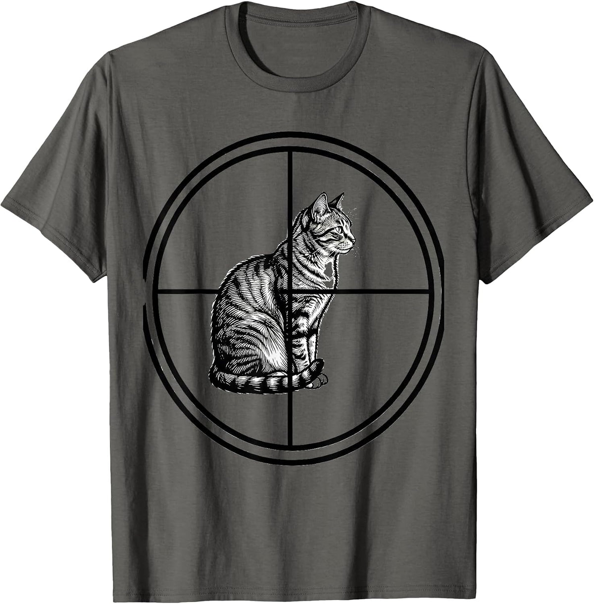 Men's Sealed Badge Schrödinger Cat Quantum Physics Humor T-Shirt - Asphalt Grey