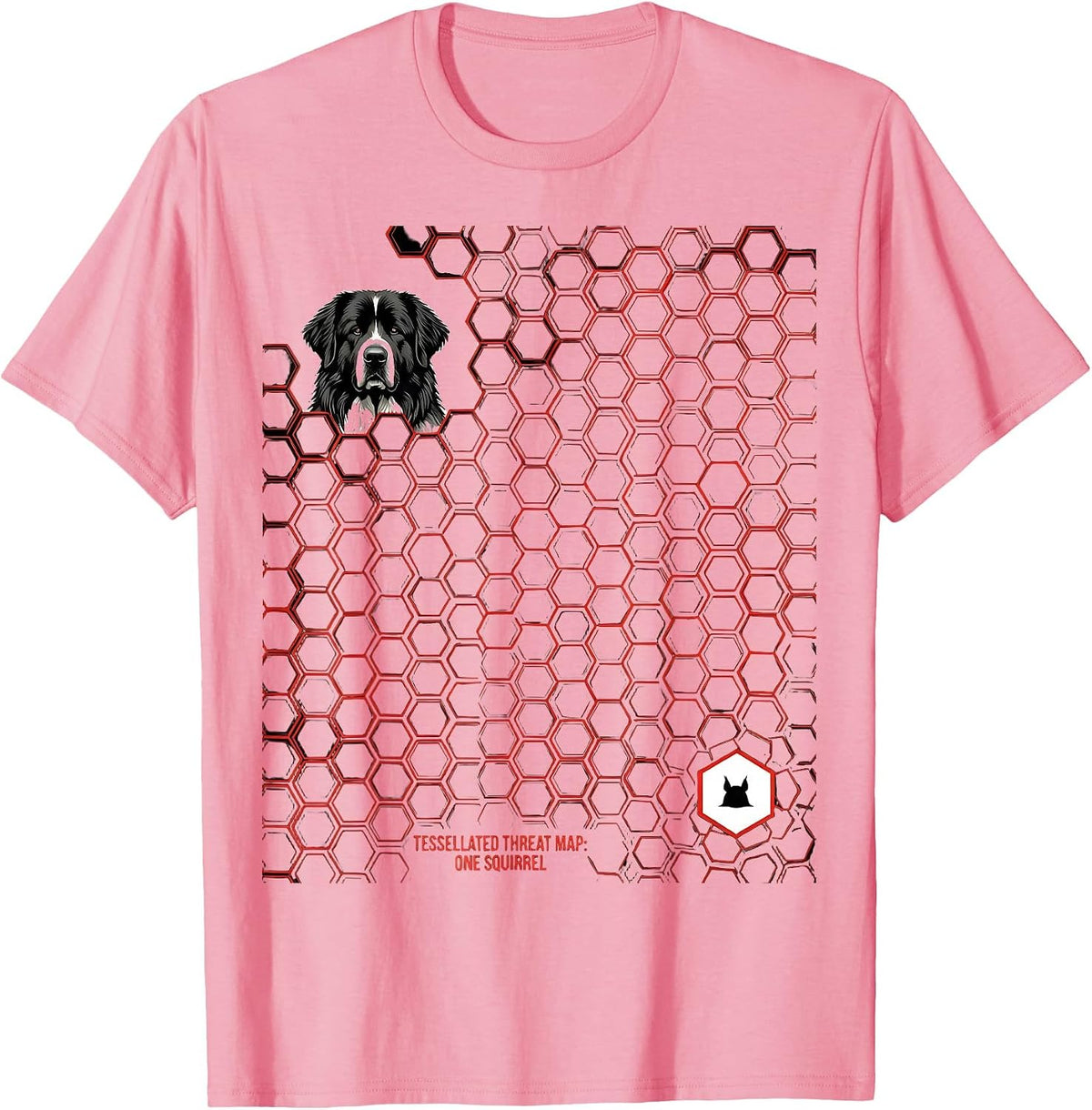 Men's Tessellated Threat Map: One Squirrel Geometric Great T-Shirt - Pink