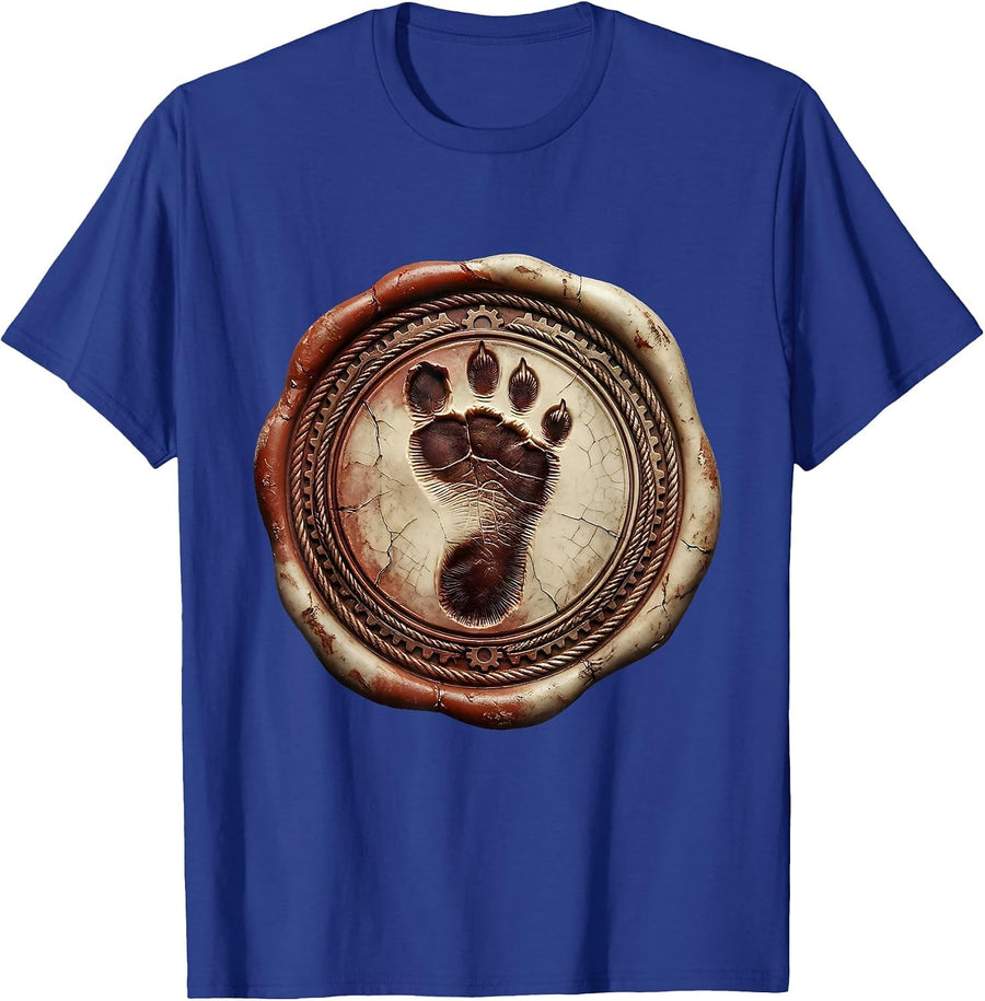 Crow Footprint Wax Seal Stamp Graphic T-Shirt - Royal Blue
