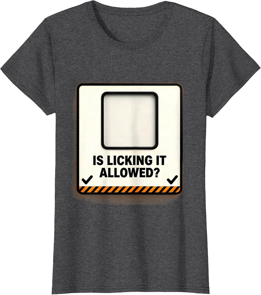 Women's Is Licking It Allowed Funny Periodic Table Science Teacher T-Shirt - Dark Heather Grey