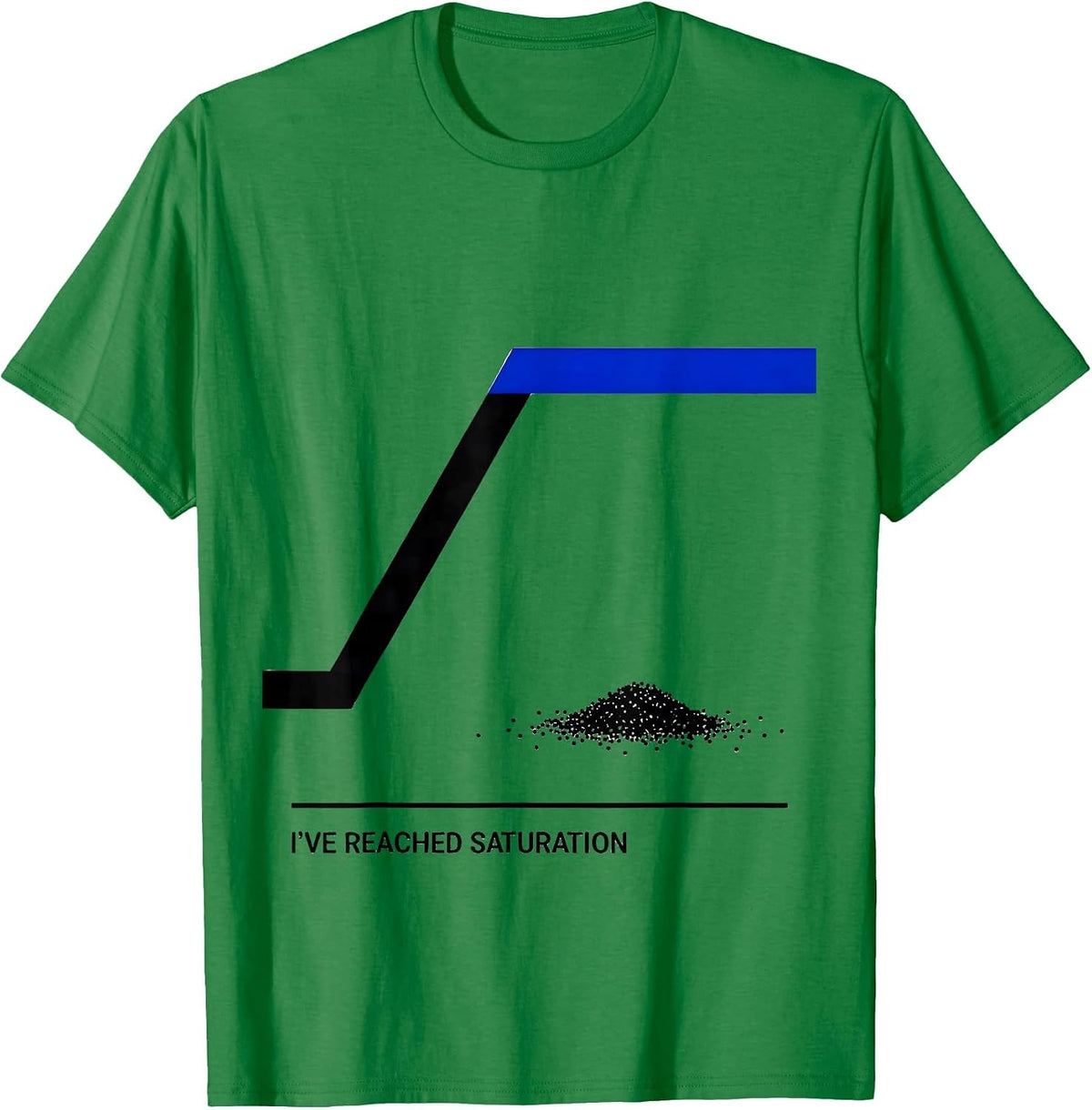 Men's I've Reached Saturation Funny Science Chemistry Nerd Humor T-Shirt - Kelly Green