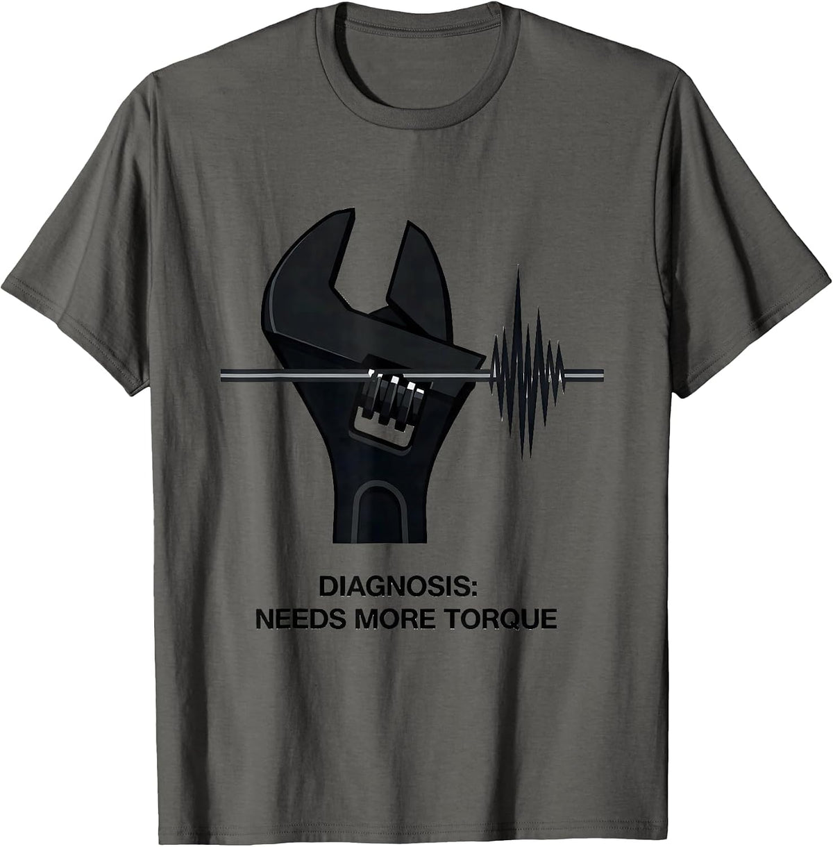 Men's Diagnosis: Needs More Torque Funny Car Guy Auto Mechanic T-Shirt - Asphalt Grey