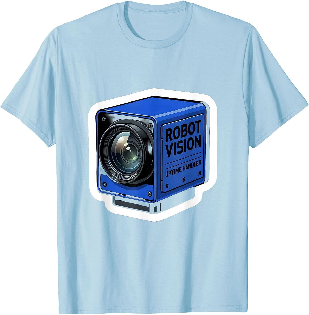 Men's Robot Vision Uptime Handler Funny Robotics Engineer AI Humor T-Shirt - Baby Blue