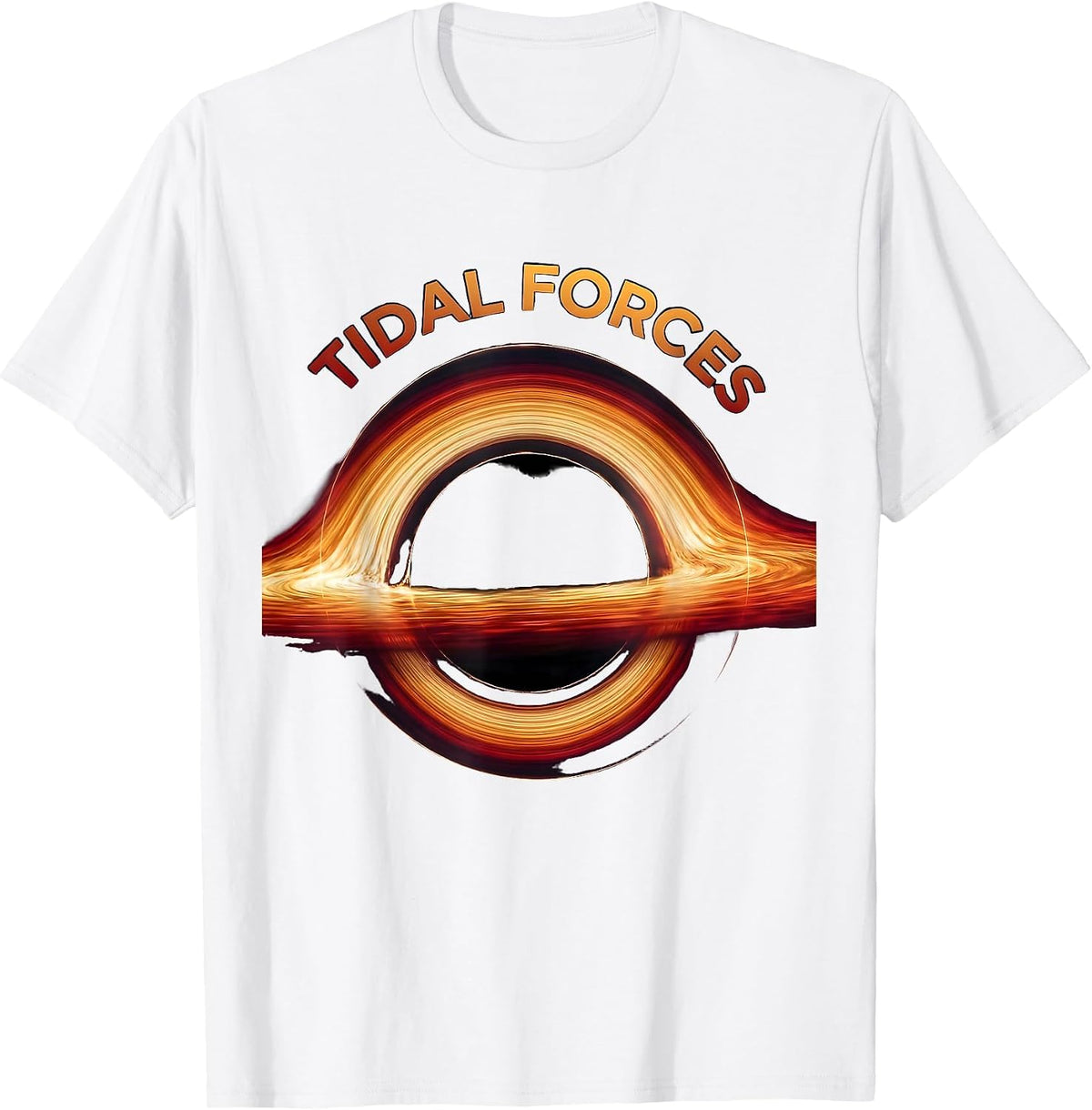 Men's Tidal Forces Gradient Black Hole Physics Astrophysicist T-Shirt - White