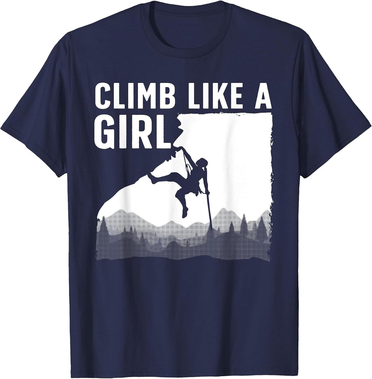 Cool Rock Climbing for Women Girls Mountain Rock Climbers T-Shirt - Navy Blue