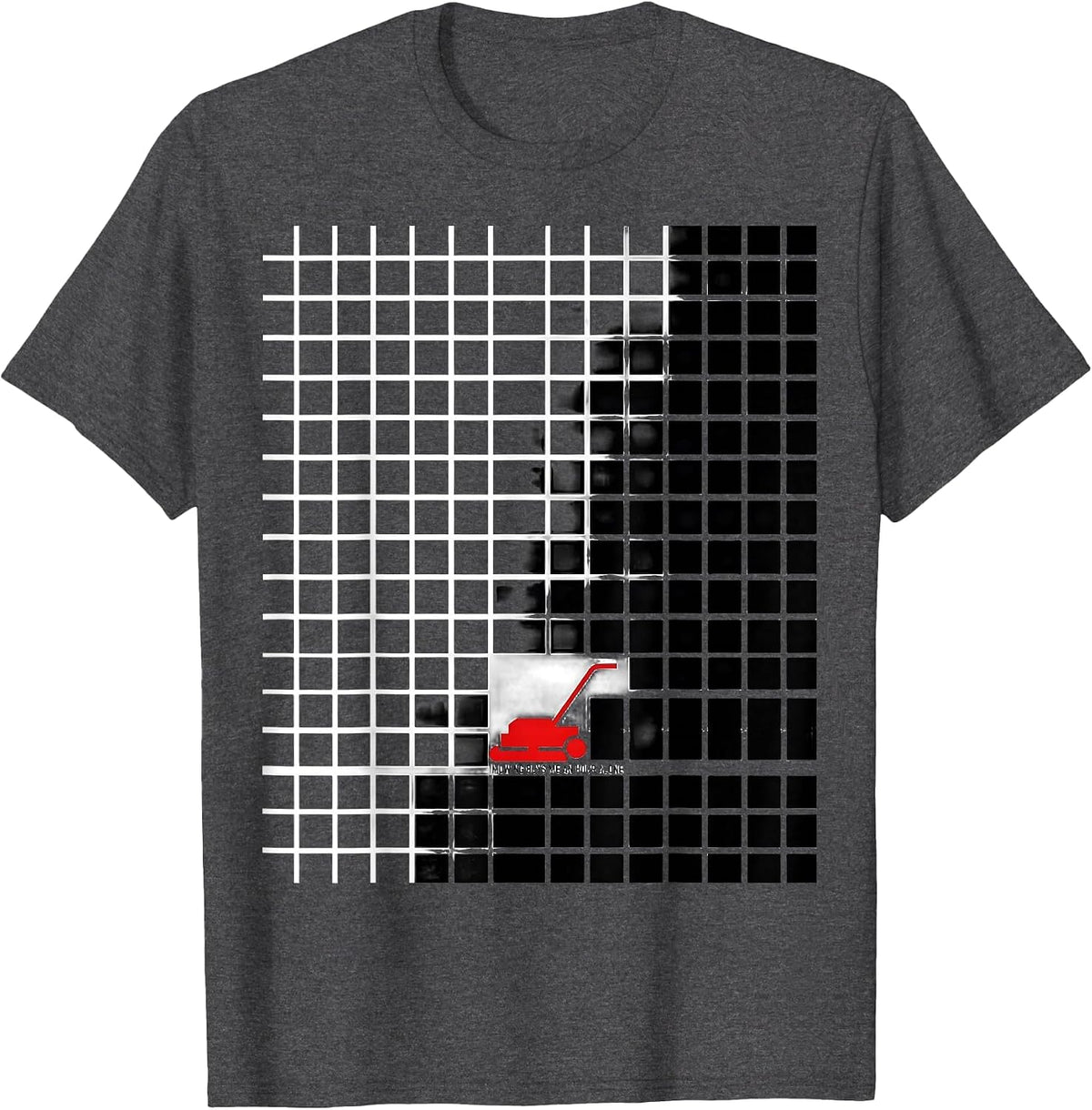 Men's Mowing Buys Me An Hour Alone Funny Lawn Mowing Dad Gift T-Shirt - Dark Heather Grey