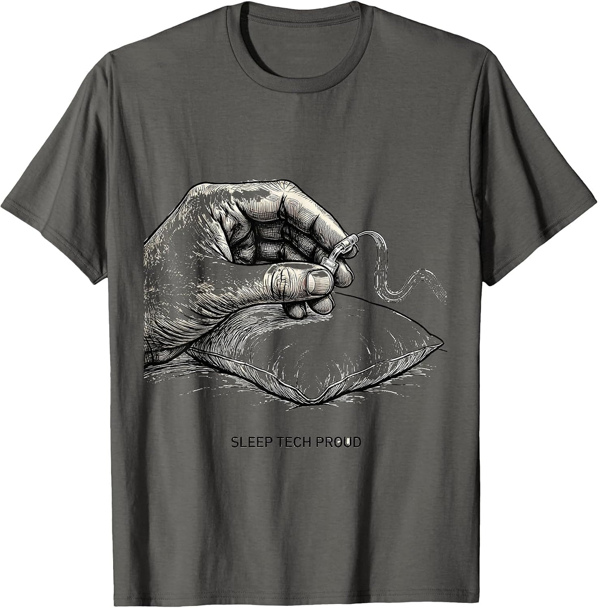 Men's Sleep Tech Proud Allied Health Tech Humor T-Shirt - Asphalt Grey