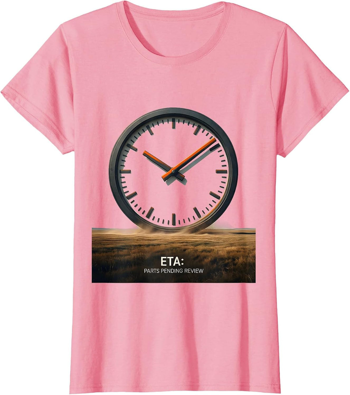 Women's ETA PARTS PENDING REVIEW Funny Mechanic Skeleton Auto Repair T-Shirt - Pink