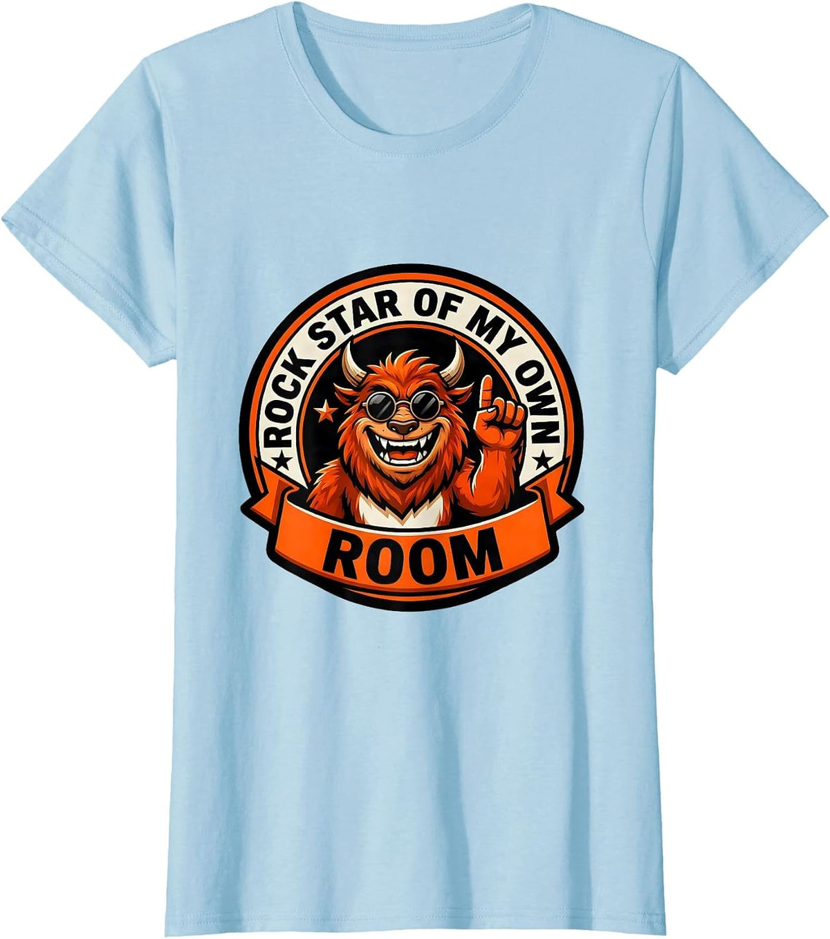 Women's Rock Star Of My Own Room Funny Rock Music Fan Novelty T-Shirt - Baby Blue