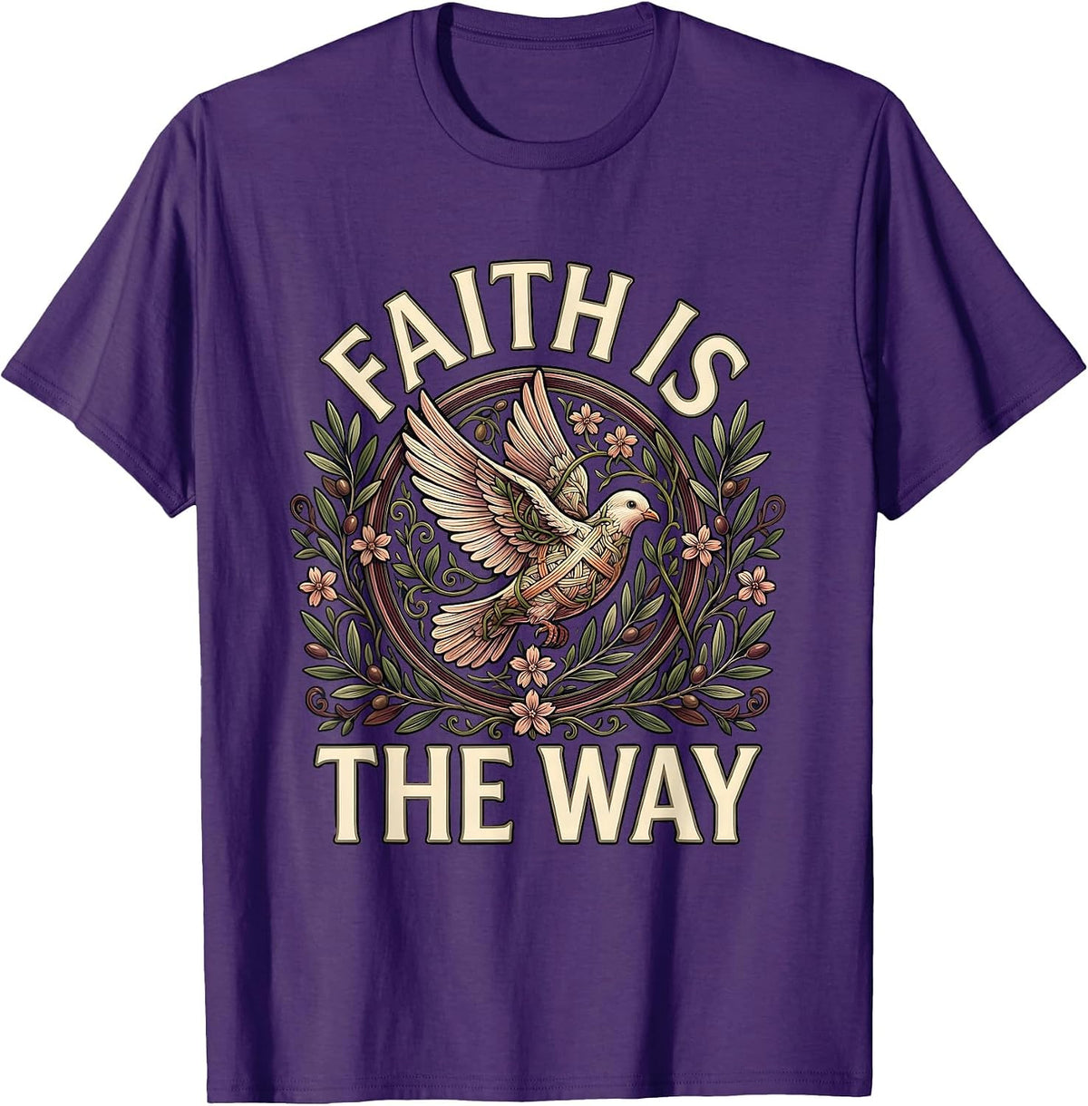 Faith Over Fear Faith Is The Way Graphic Design T-Shirt - Purple