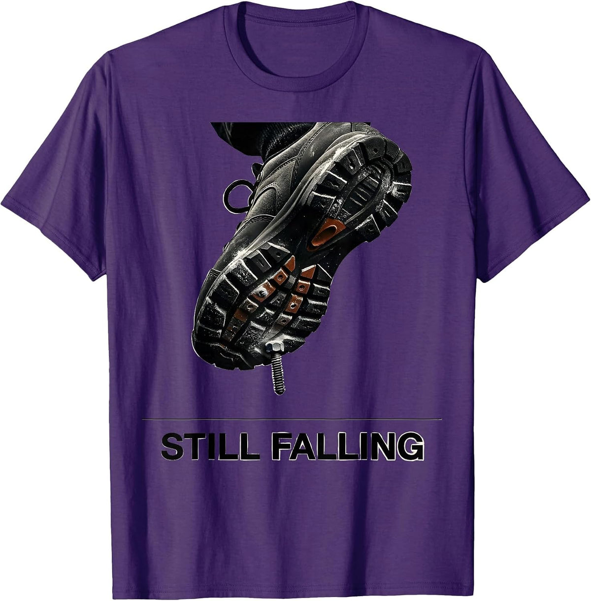 Still Falling Funny Rock Climbing Bouldering Humor T-Shirt - Purple