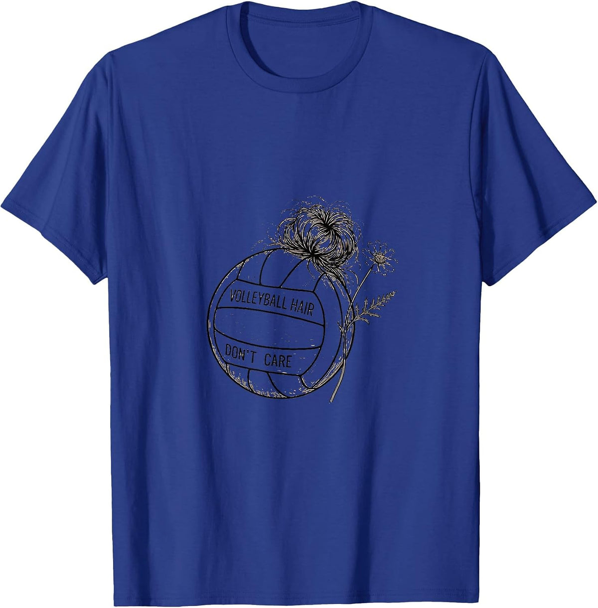 Volleyball Hair Don't Care Funny Player Design T-Shirt - Royal Blue