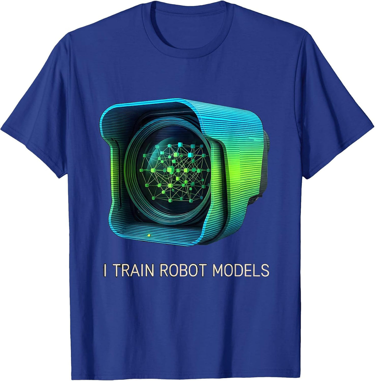 I Train Robot Models Bold Robotics Engineer AI Humor T-Shirt - Royal Blue