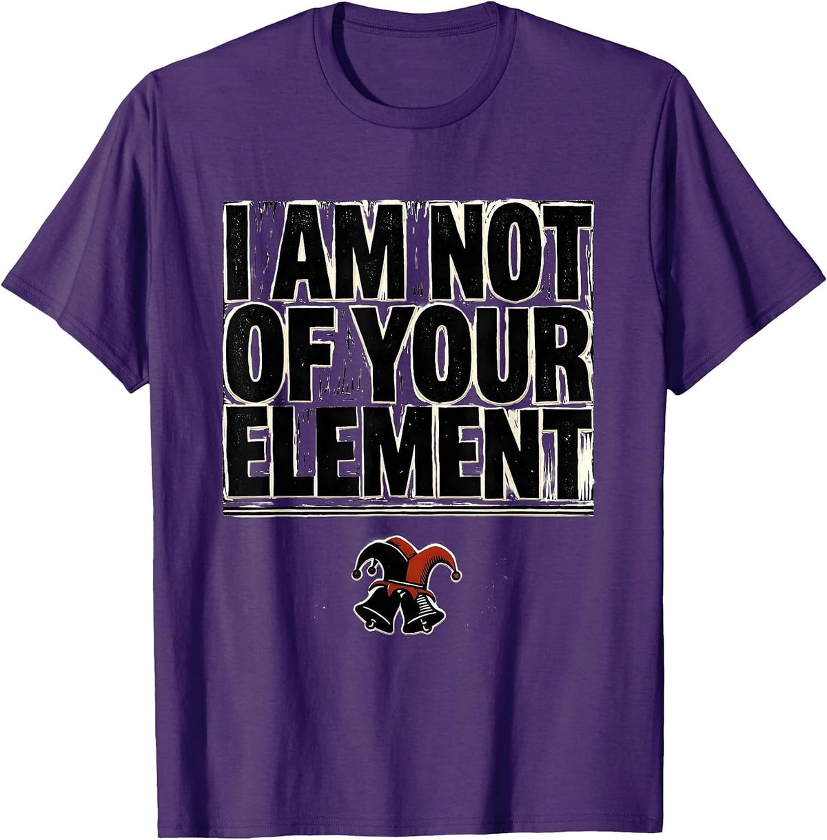 Men's I Am Not Of Your Element Linocut Shakespeare Theater Humor T-Shirt - Purple