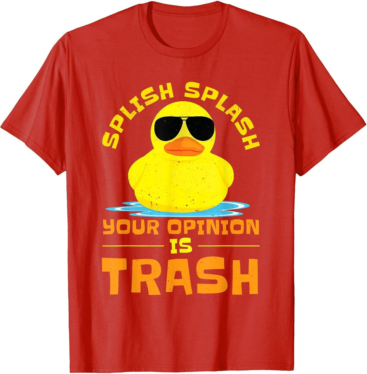 Rubber Duckie Sunglass Duckling Funny Rubber Ducky T-Shirt - Red