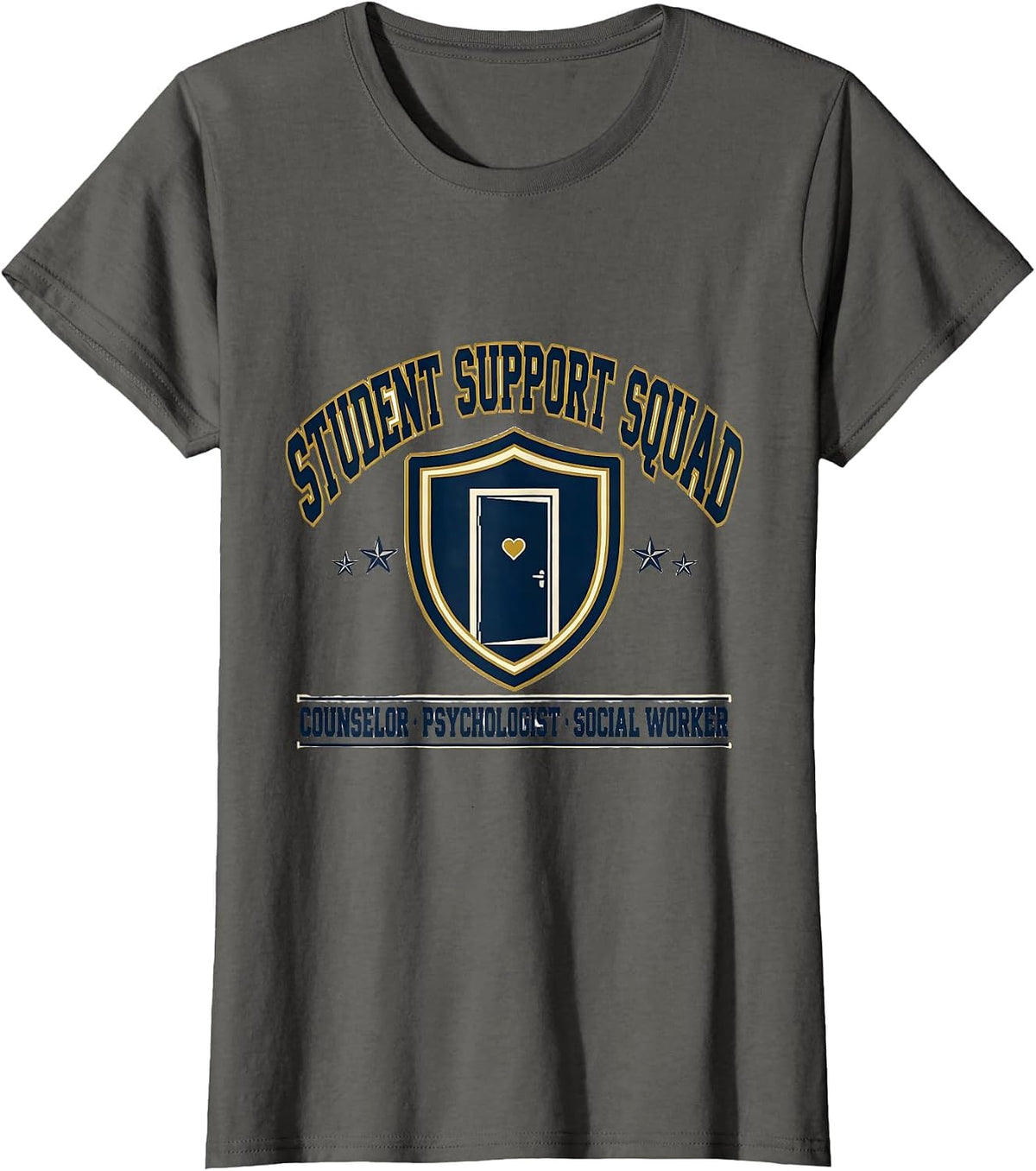 Women's Student Support Squad Counselor Psychologist Social Worker T-Shirt - Asphalt Grey