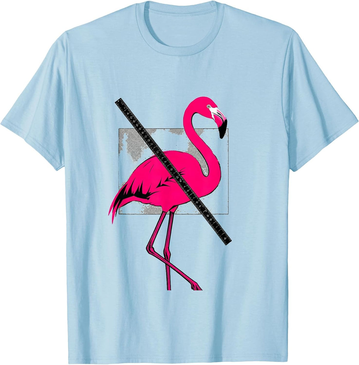 Men's Reduced Flamingo Novelty Bird Humor Gift T-Shirt - Baby Blue