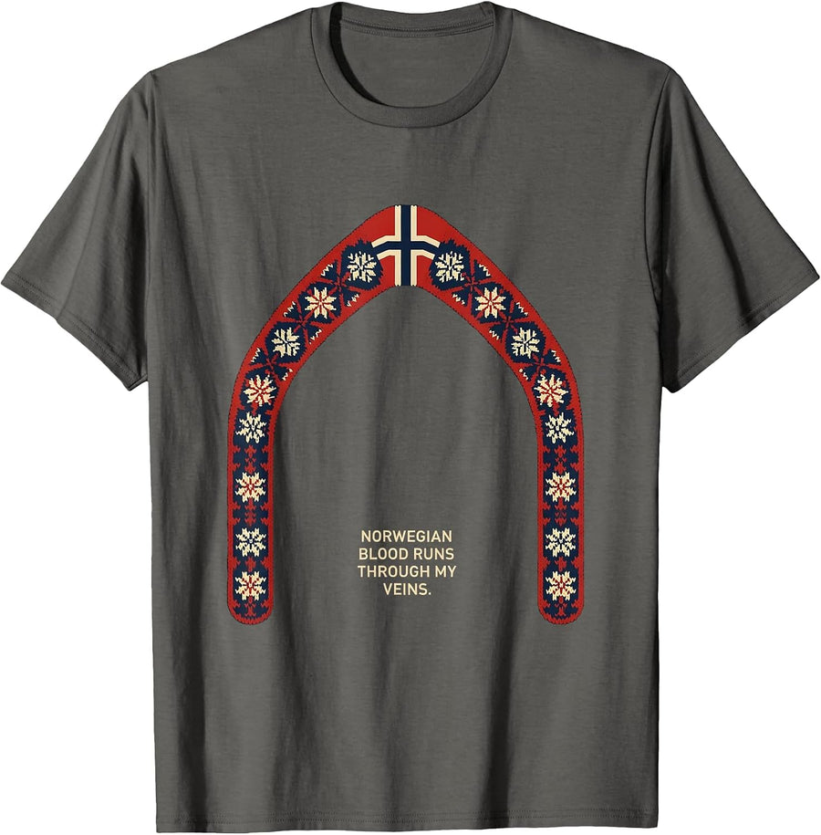 Norwegian Blood Runs Through My Veins Midcentury Modern T-Shirt - Asphalt Grey