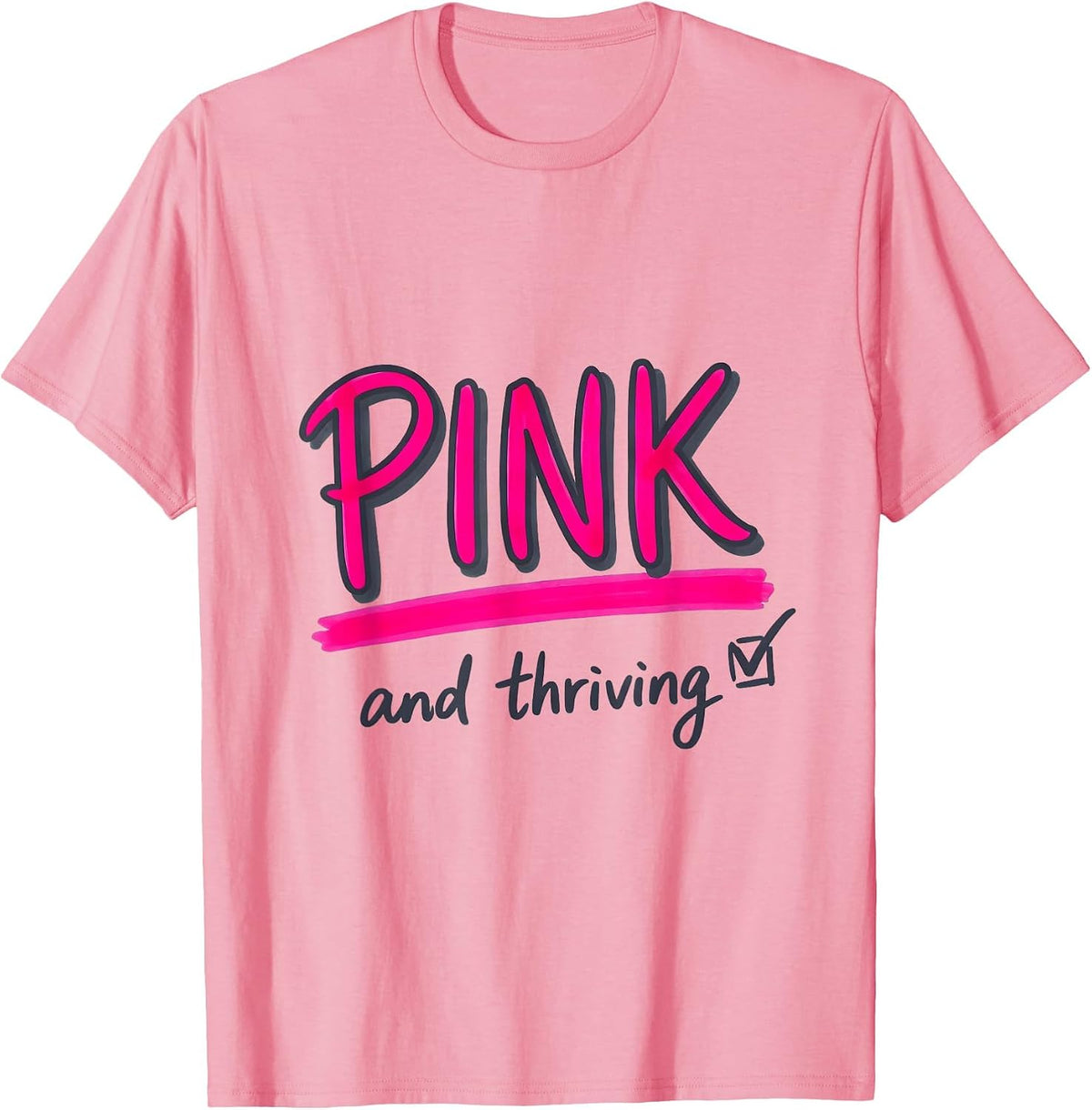 Men's Pink and Thriving Flamingo Graphic Design T-Shirt - Pink