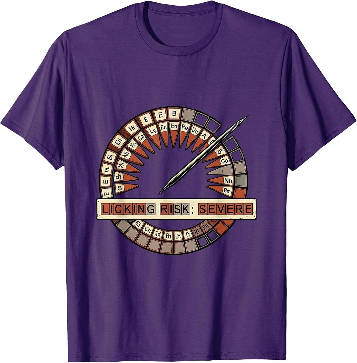 Men's Licking Risk: Severe Funny Periodic Table Science Teacher T-Shirt - Purple